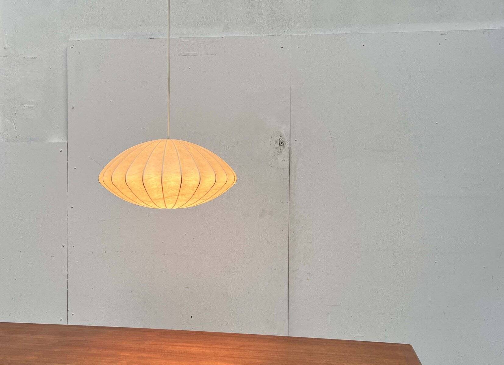 Mid-century modern Cocoon pendant lamp by Friedel Wauer for Goldkant Leuchten, Germany, 1960s.