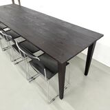 Large 1950s Farm Table in Burnt Wood (Shou Sugi Ban) – L245 cm