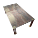 Vintage Hollywood coffee table - Glass, brass, and fluted legs.