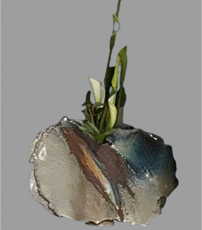 Sculptural Breton brutalist vase