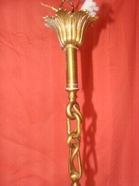 cylindrical bronze and glass vestibule lantern with 3 candle holders