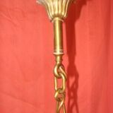 cylindrical bronze and glass vestibule lantern with 3 candle holders