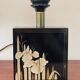 Vintage lamp Le Dauphin with Japonese decor from the 1970s.