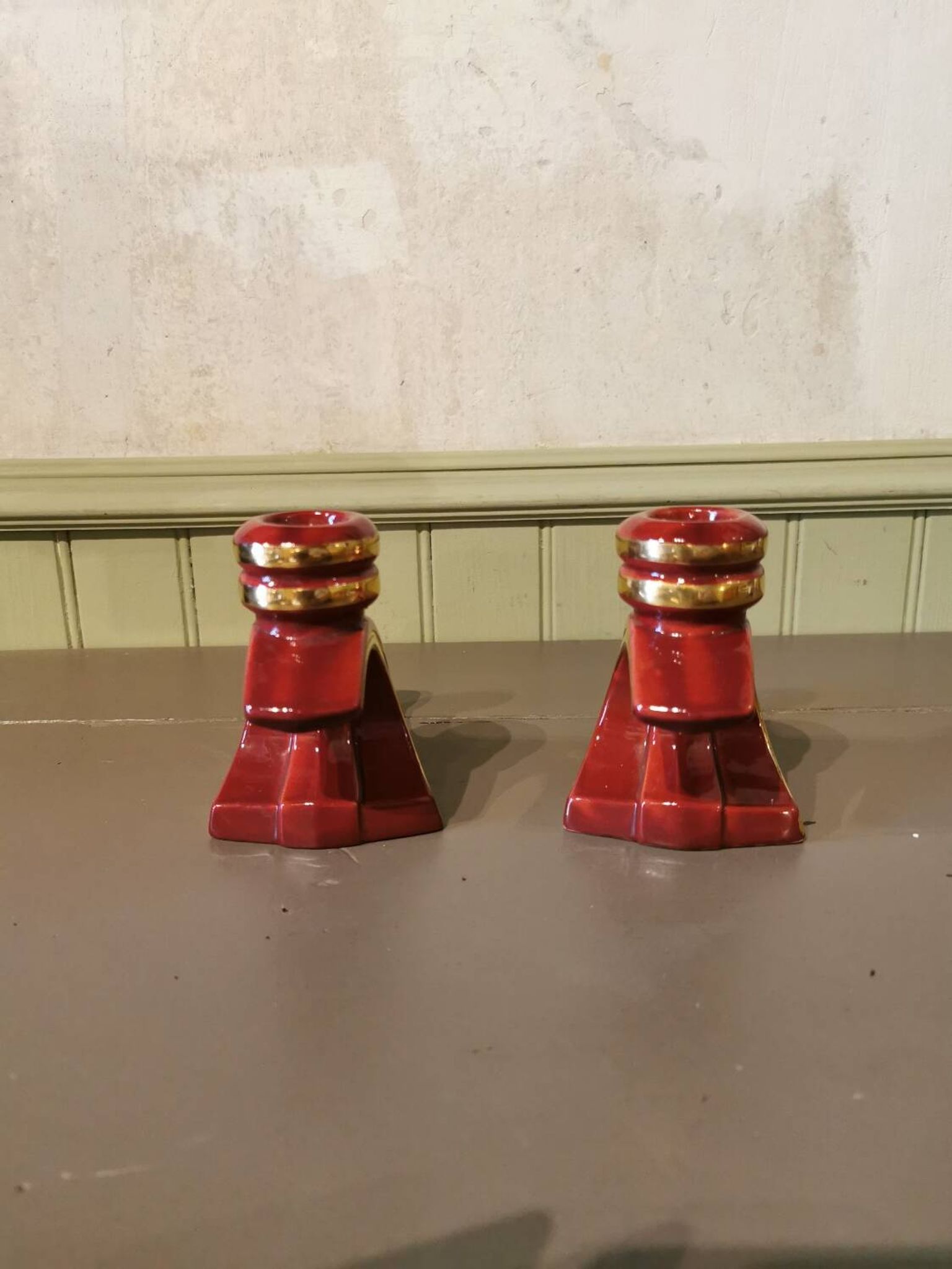 Paire de bougeoirs vintage