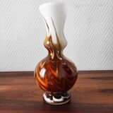 Pair of vintage Italian pop art vases 1970s opaline glass