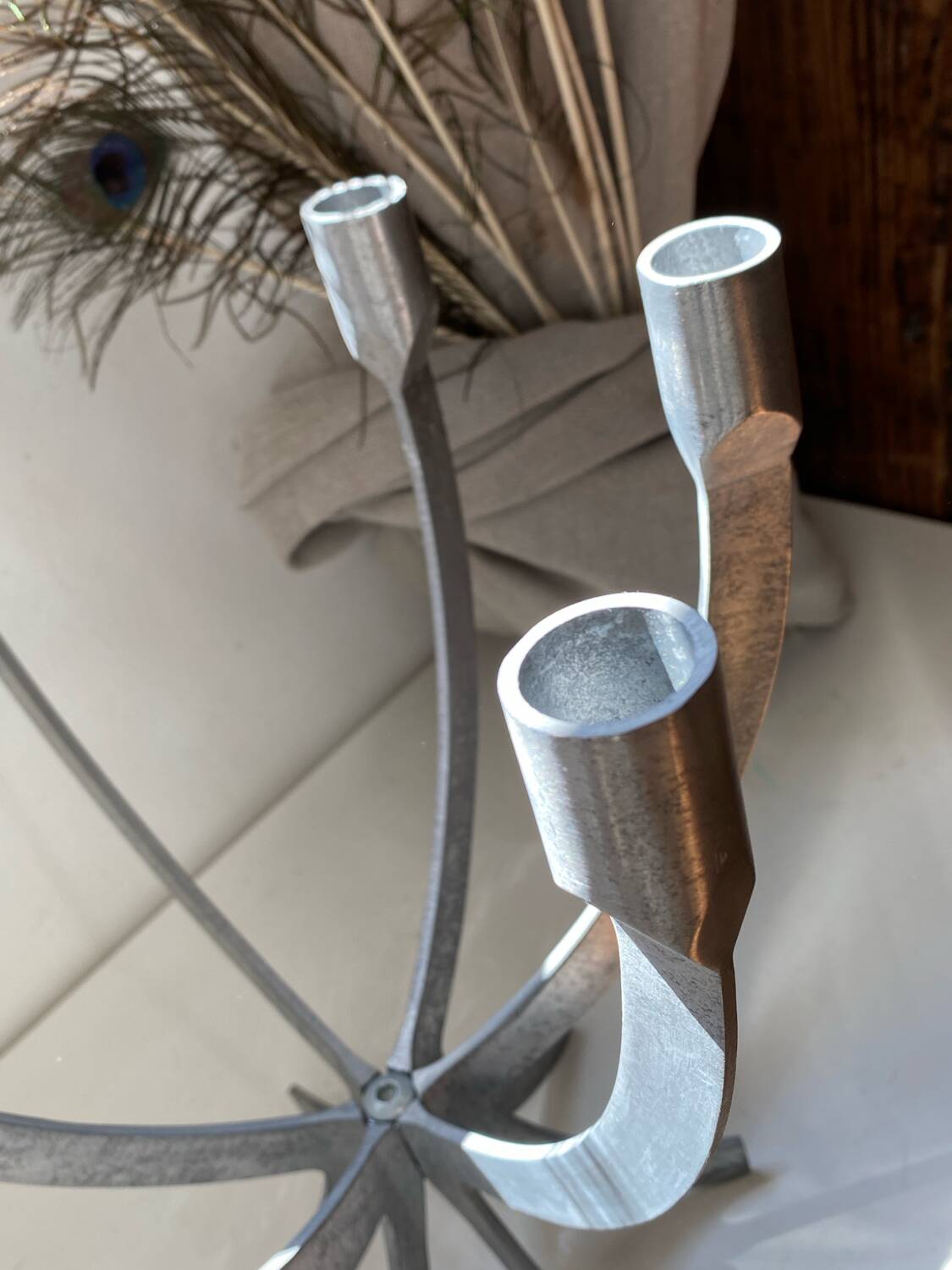Aluminum candlestick, vintage Ikea, designer Sigga Heimish