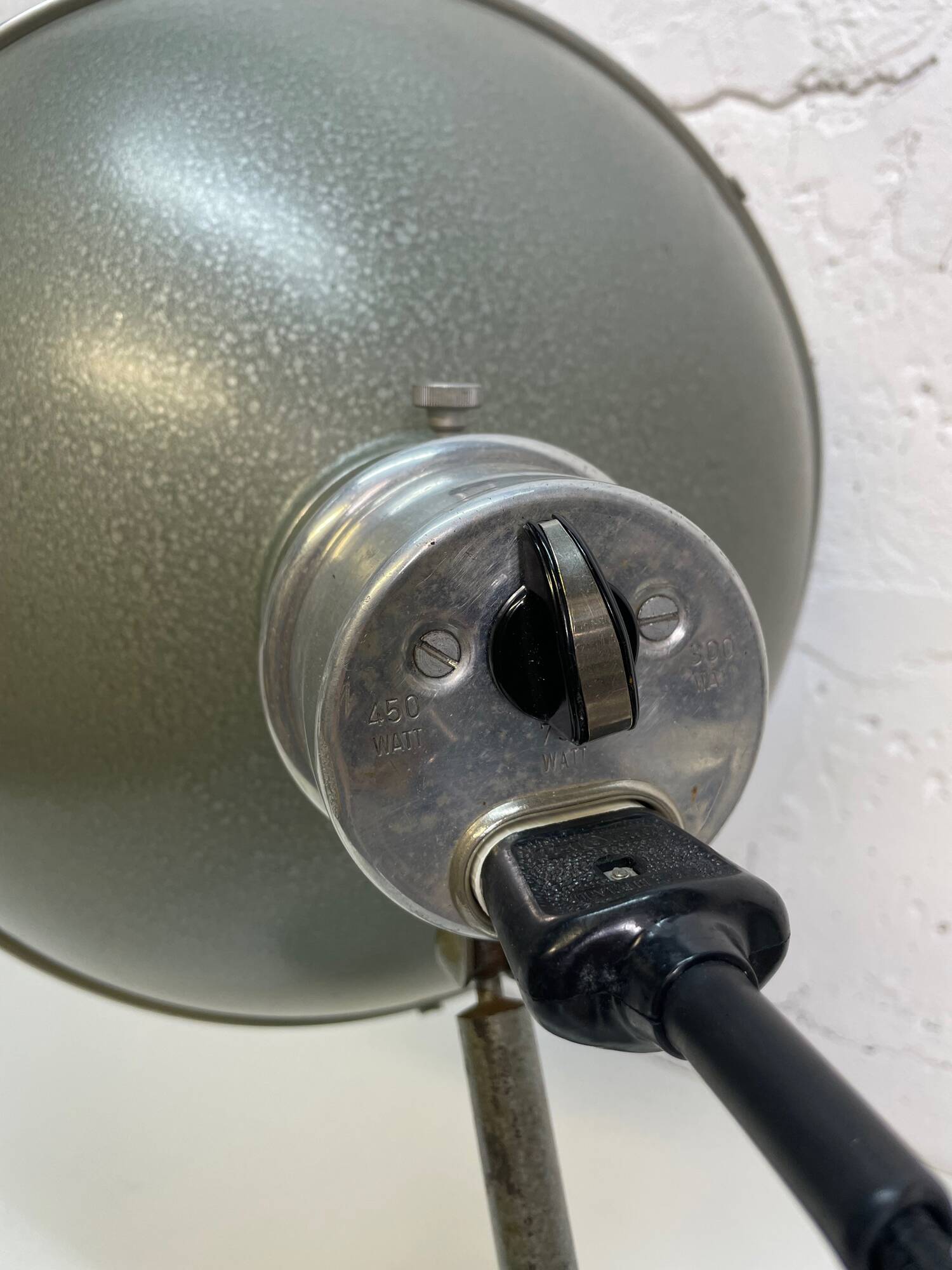 Industrial, medical table lamp.