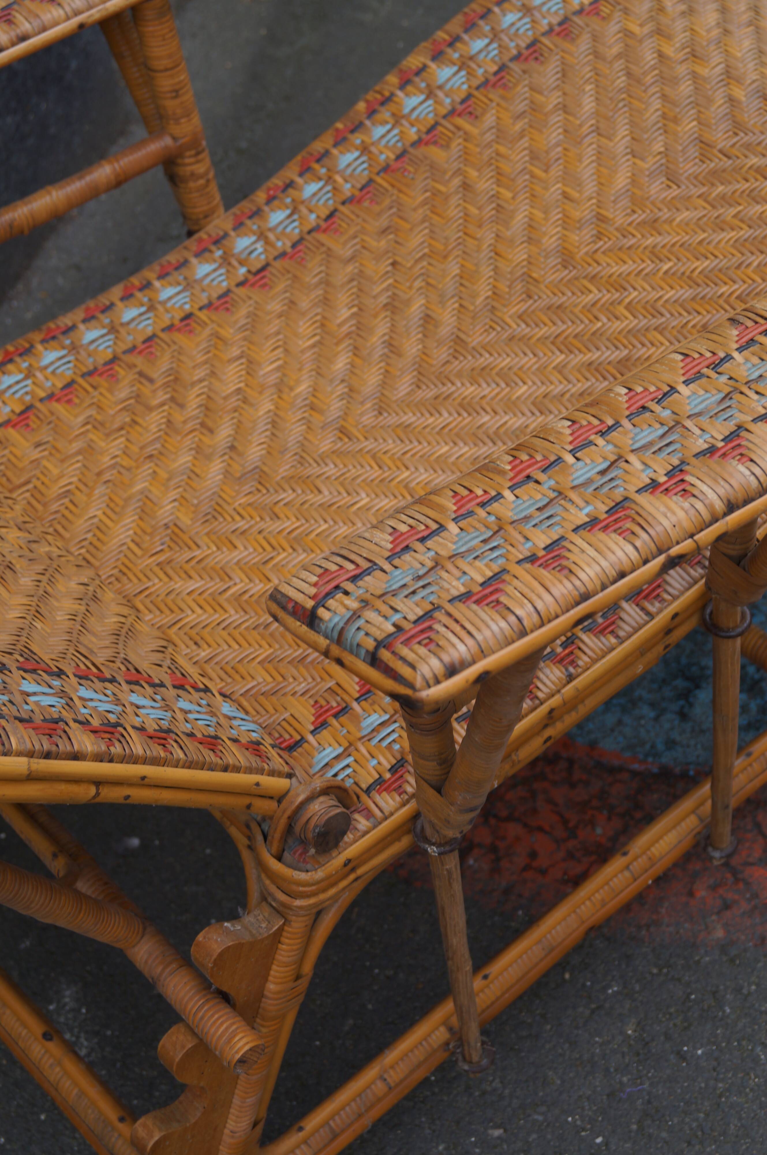 Rattan chaise longue 1920