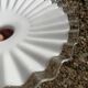 Pendant lampshade in white vintage serrated opaline