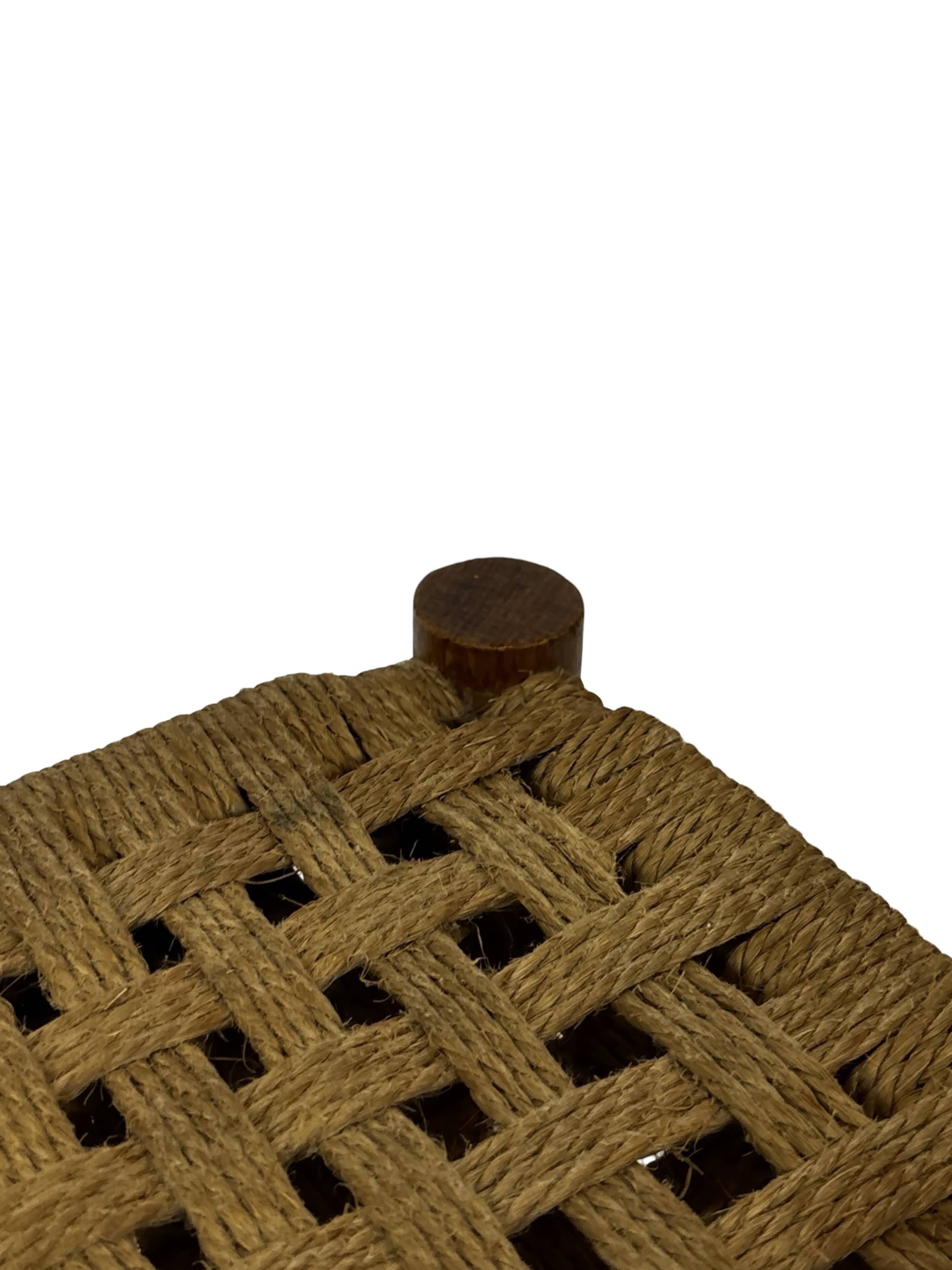 Vintage Stool Danish Papercord Rope small Stool Mid Century