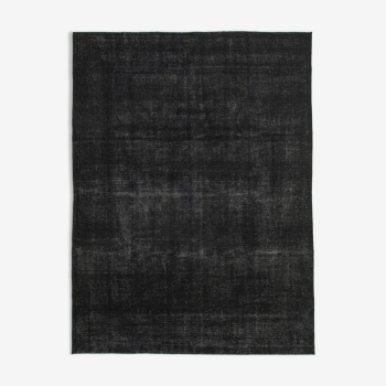 Hand-Knotted Oriental Overdyed 300 cm x 400 cm Black Wool Carpet