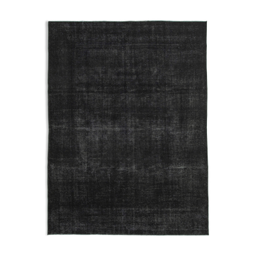 Hand-Knotted Oriental Overdyed 300 cm x 400 cm Black Wool Carpet