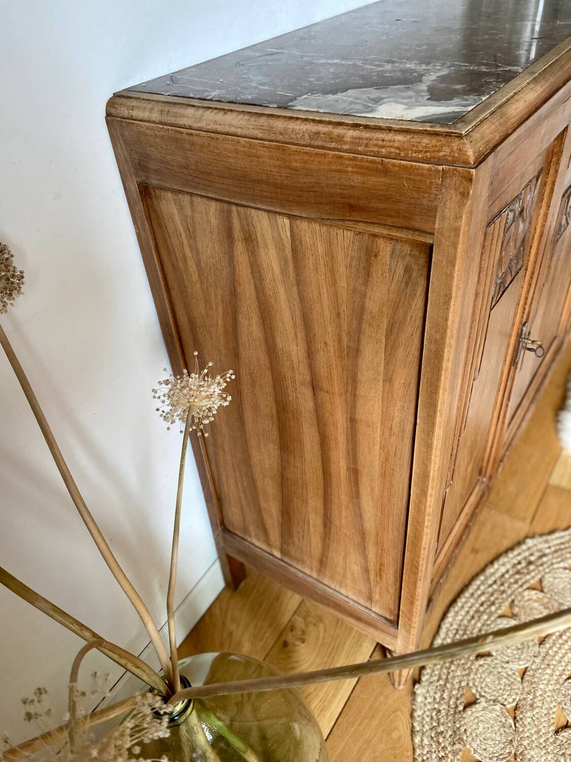 Art Deco sideboard in solid walnut