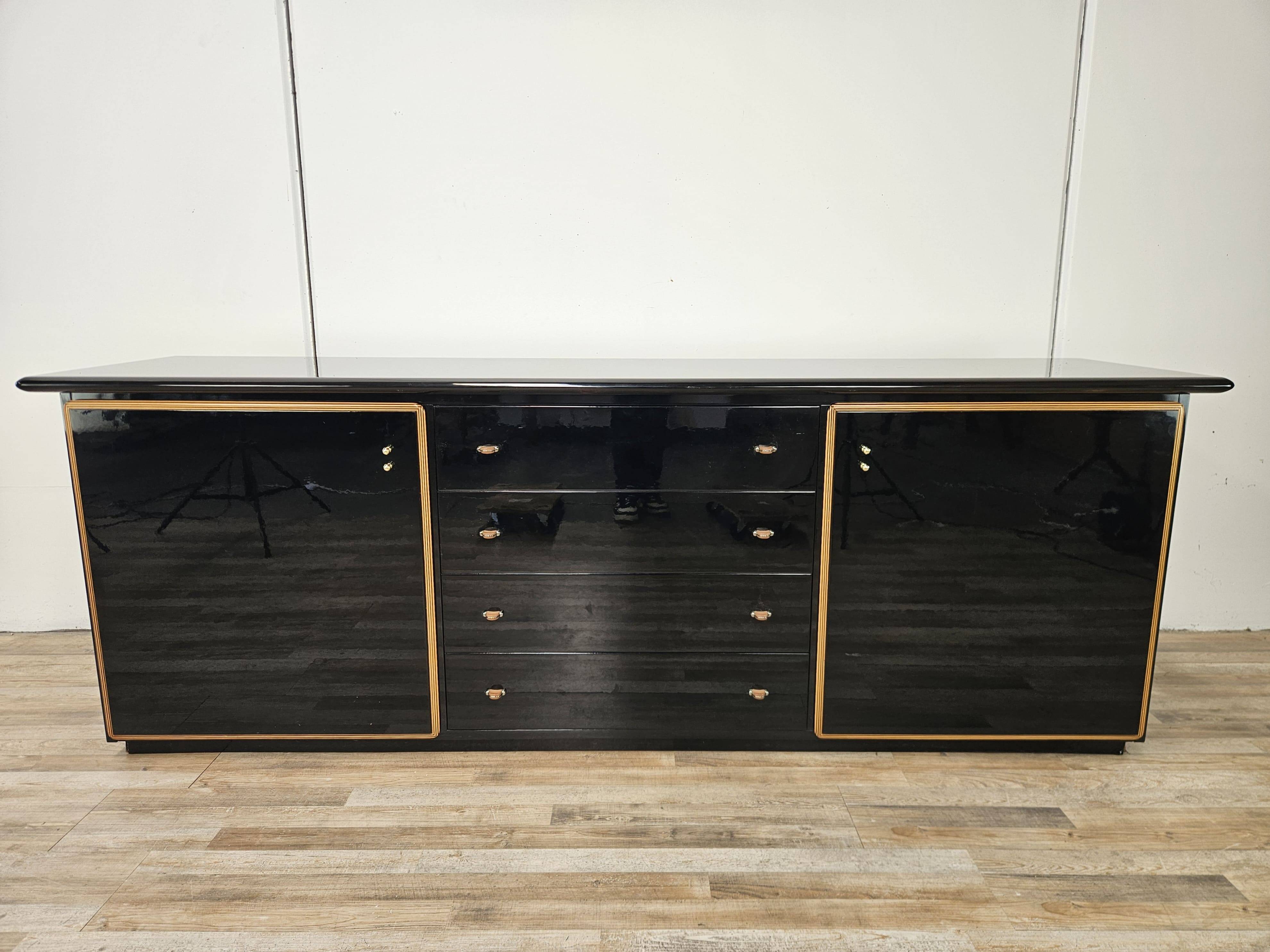 1970s Pierre Cardin sideboard in black lacquered wood