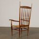 Vintage pair of 1950s beech and straw thrones, Italy.