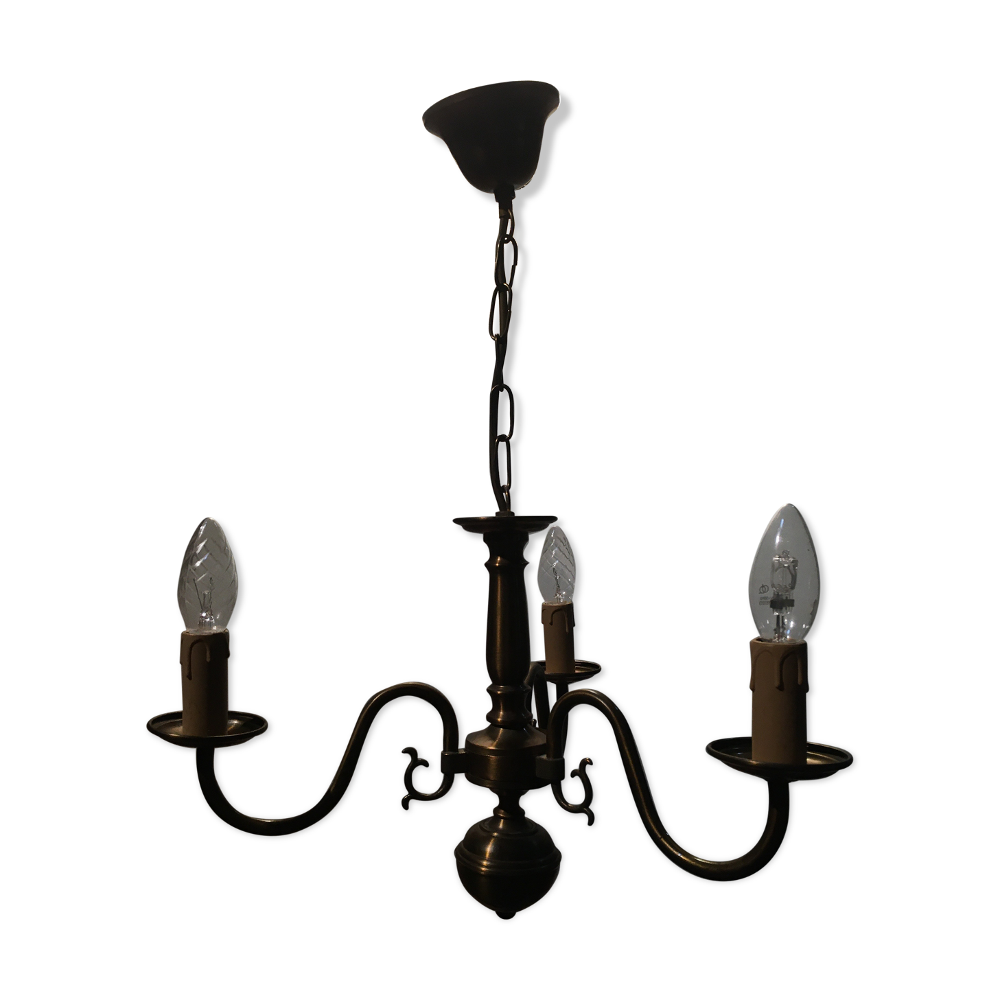 Brass chandelier 3 branches