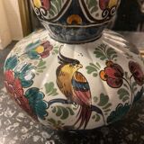 Delft bird gourd vase