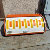 vintage orange bread hutch 70s
