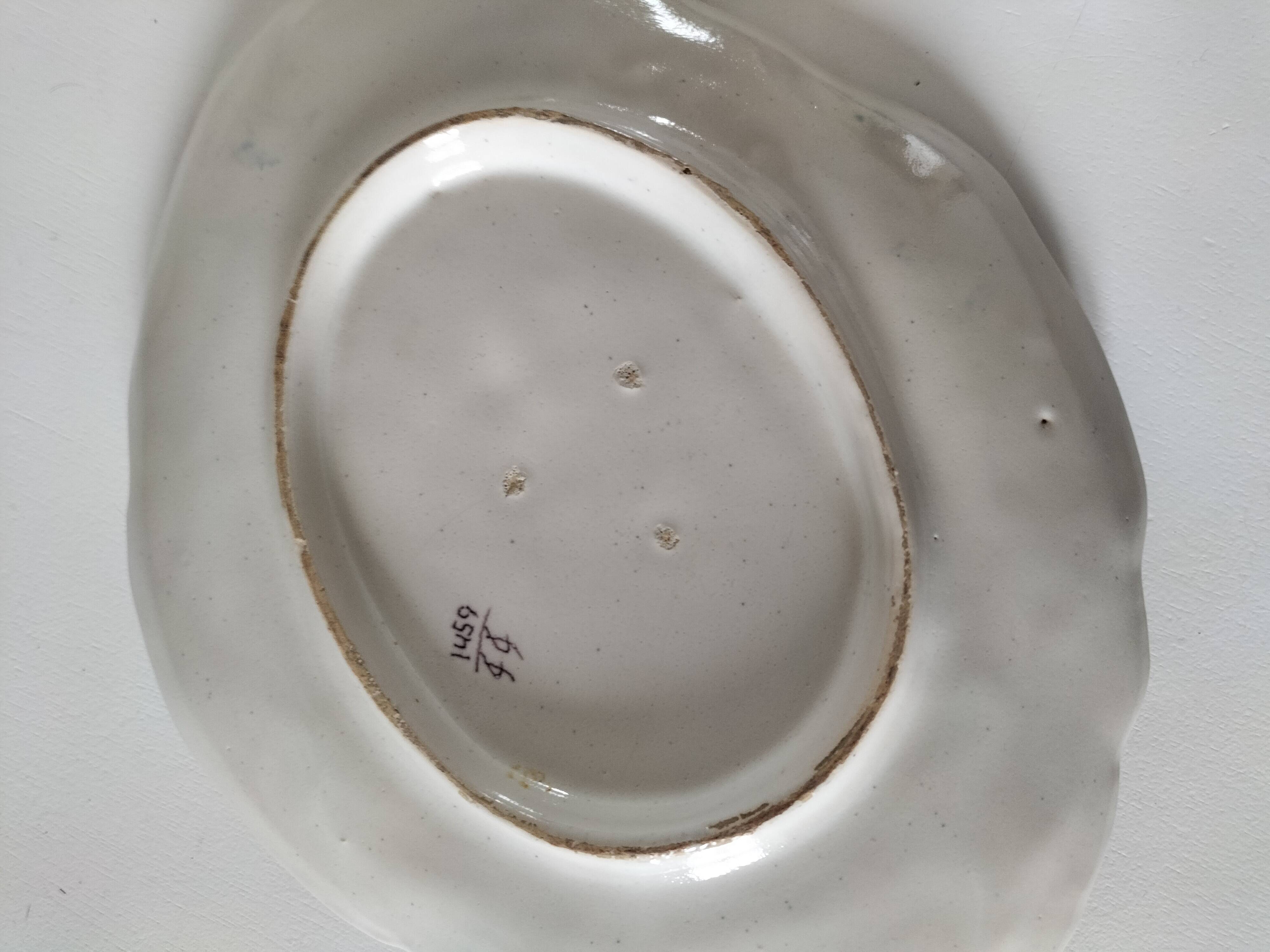 Breakfast set duo Desvres Fourmaintraux regionalist decoration