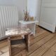 Authentic antique milking stool in solid wood – Rustic charm & ro