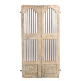 Sujasar - Indian carved door with iron bars no.8