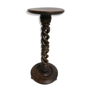 Table d'appoint porte-plantes en bois massif torsadé