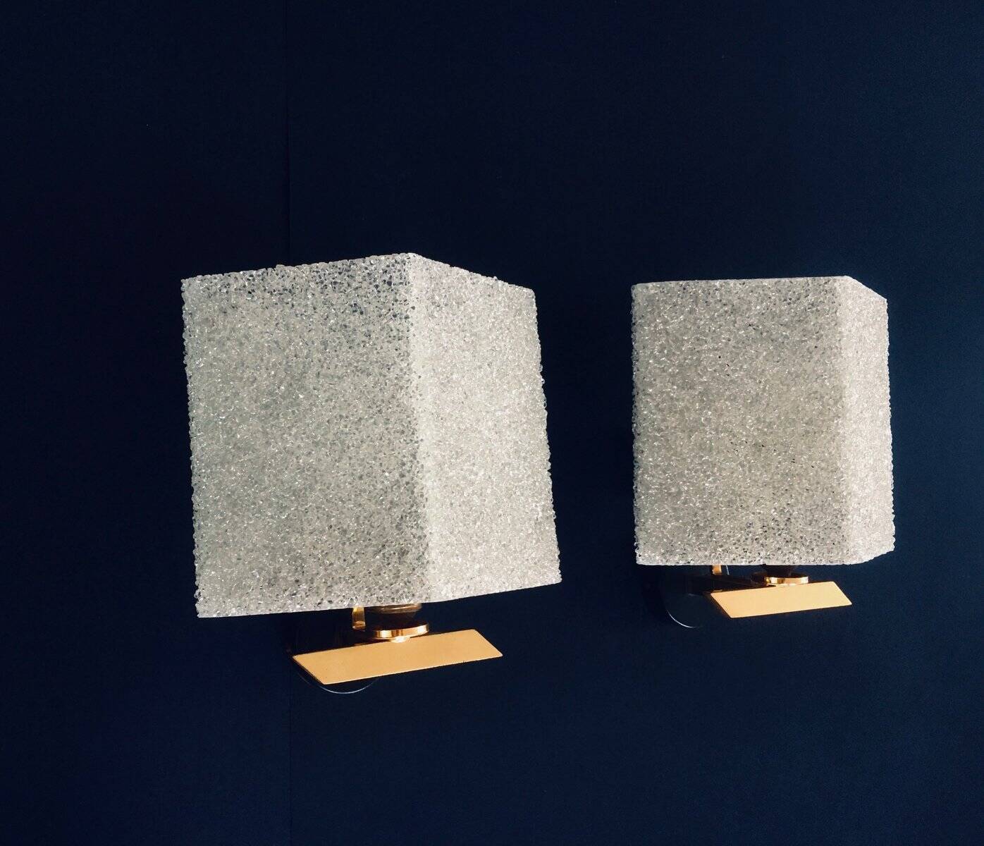 French flush-mounted wall lamp set, 1960s, set of 2