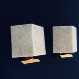 French flush-mounted wall lamp set, 1960s, set of 2