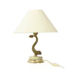 Classic Table Lamp Fish Dolphin Brass Onyx Marble