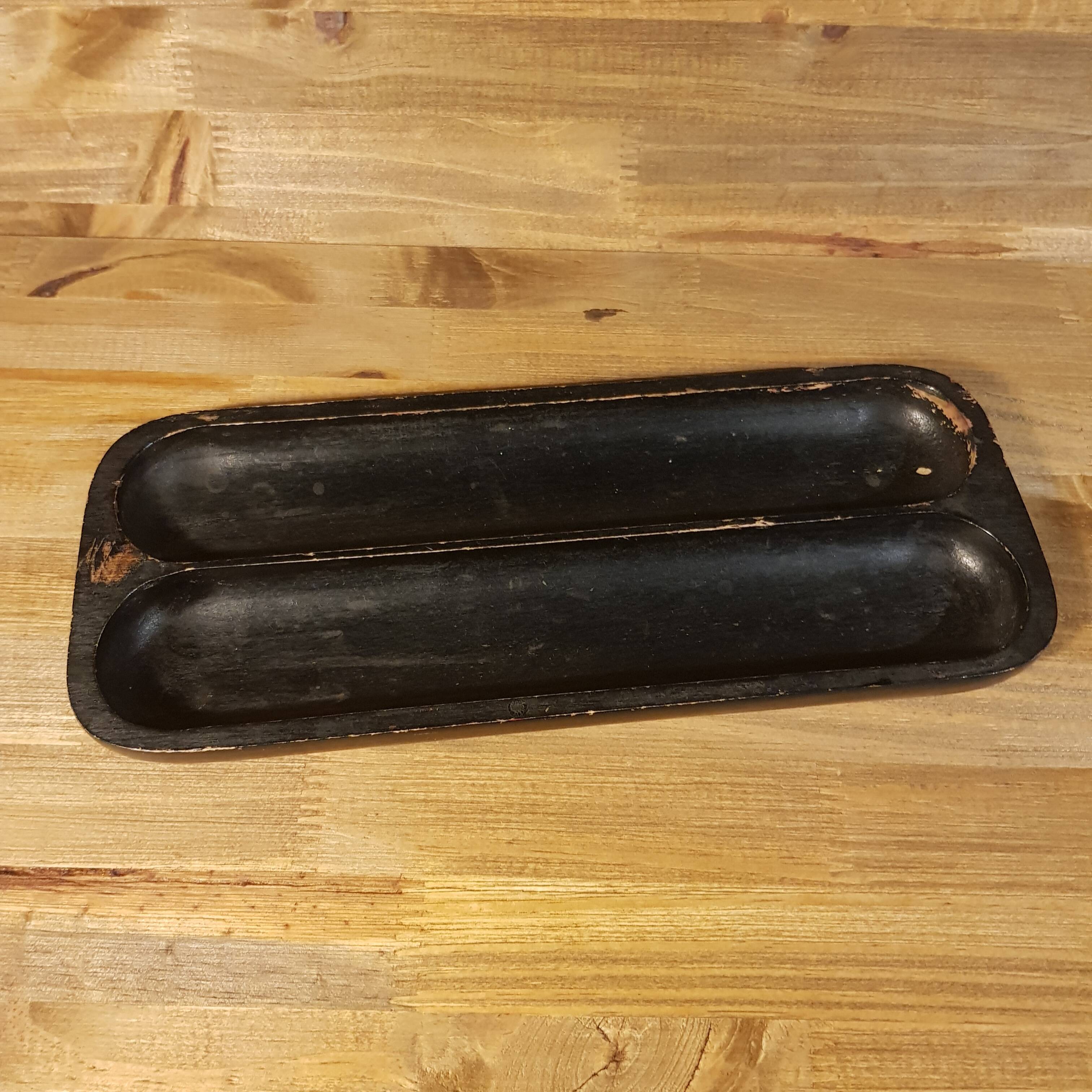 Old wooden pencil holder