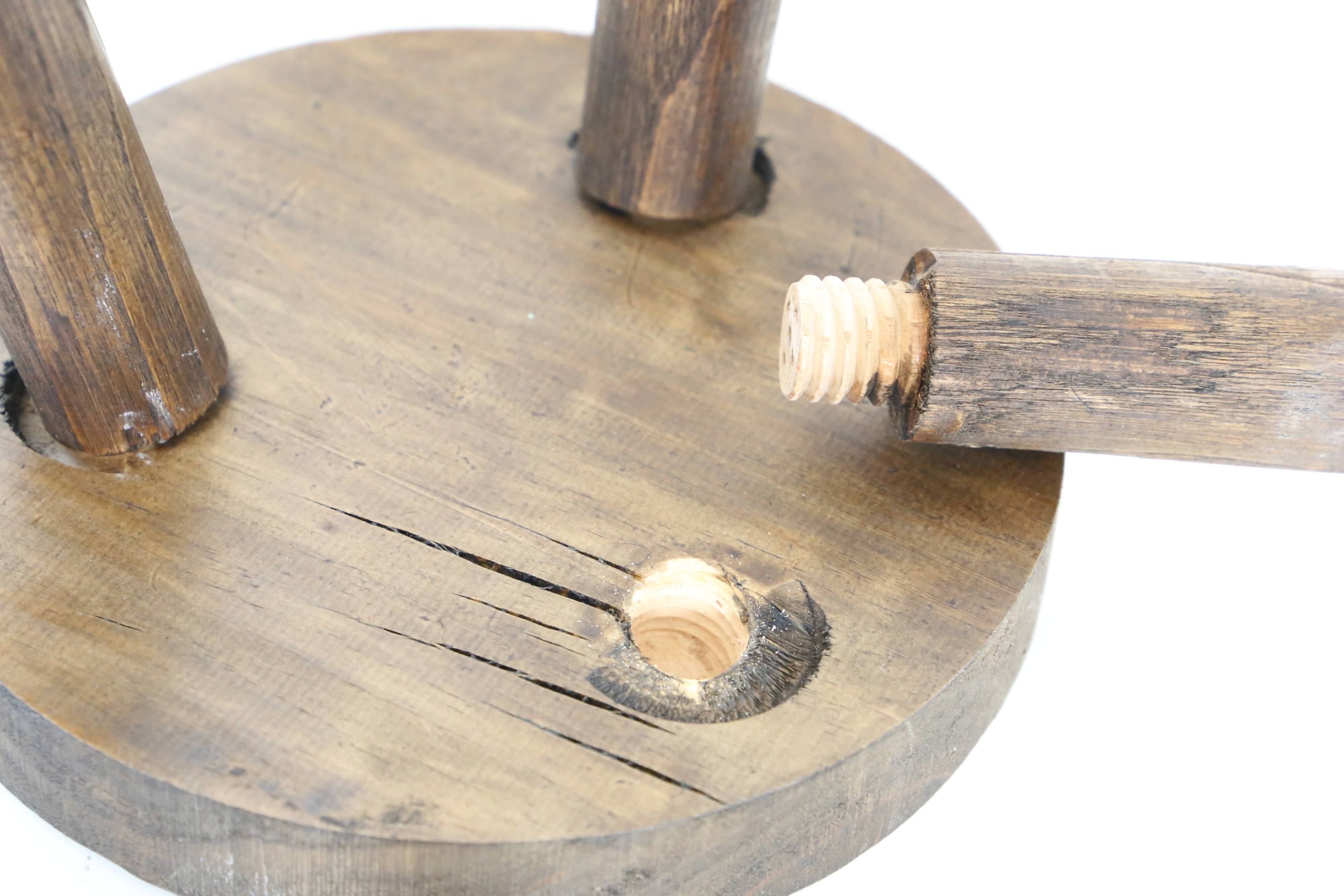 Farm tripod stool, rustic, vintage