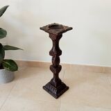 Vintage carved wooden pedestal ashtray
