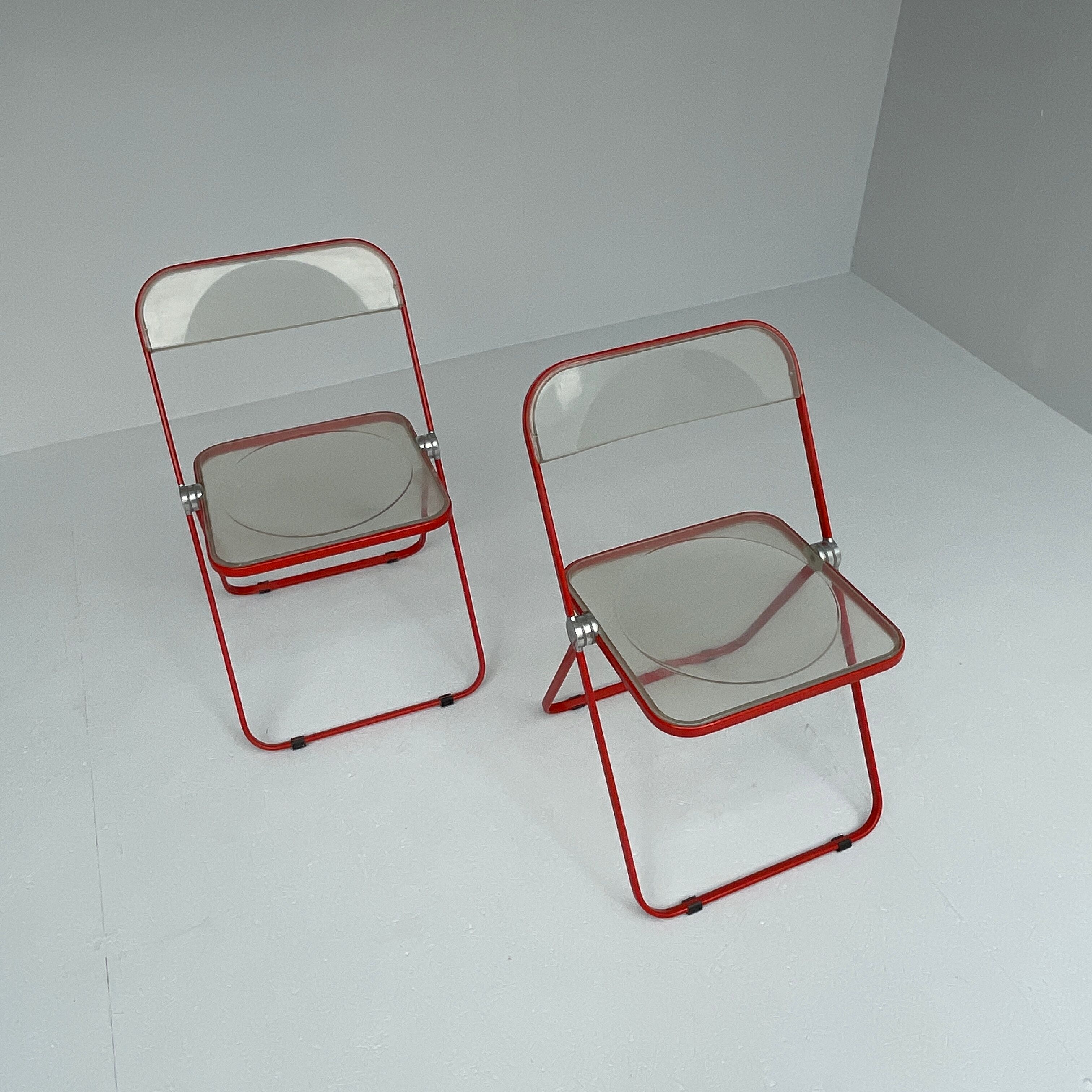 Set of "Plia" Chairs by Giancarlo Piretti for Castelli, 1970's