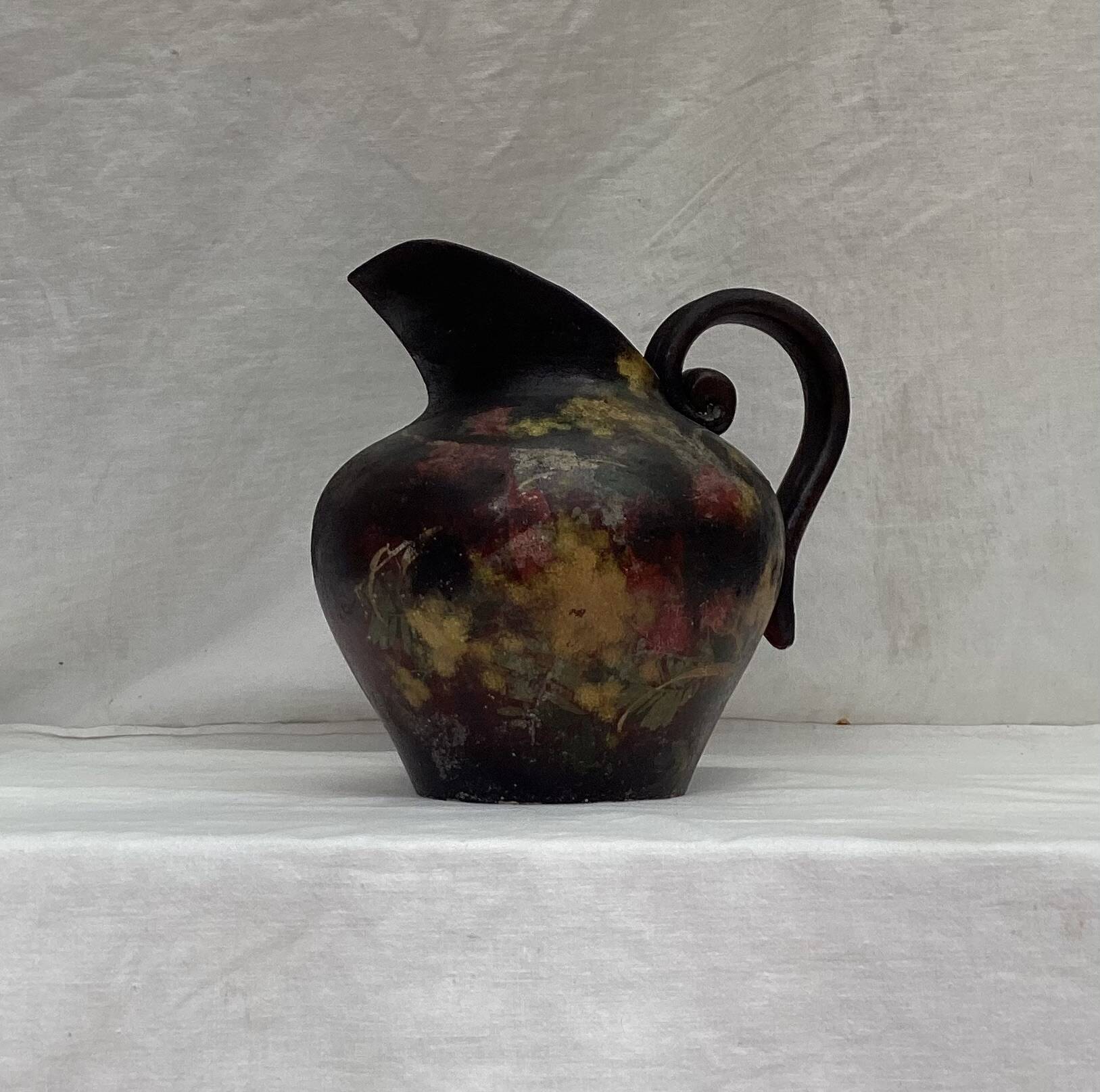 Antique, very large ceramic pitcher signed Vallauris. Dimensions: height - 30cm, maximum diameter - 23cm
