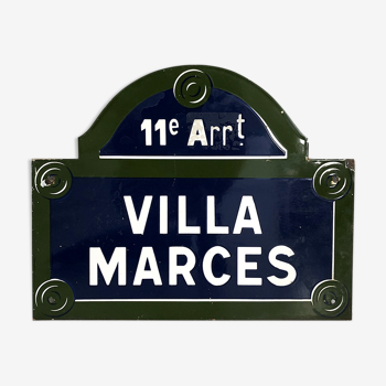 Plaque émaillée Villa Marques vintage 60