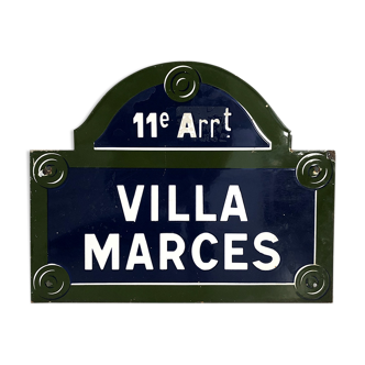 Plaque émaillée Villa Marques vintage 60