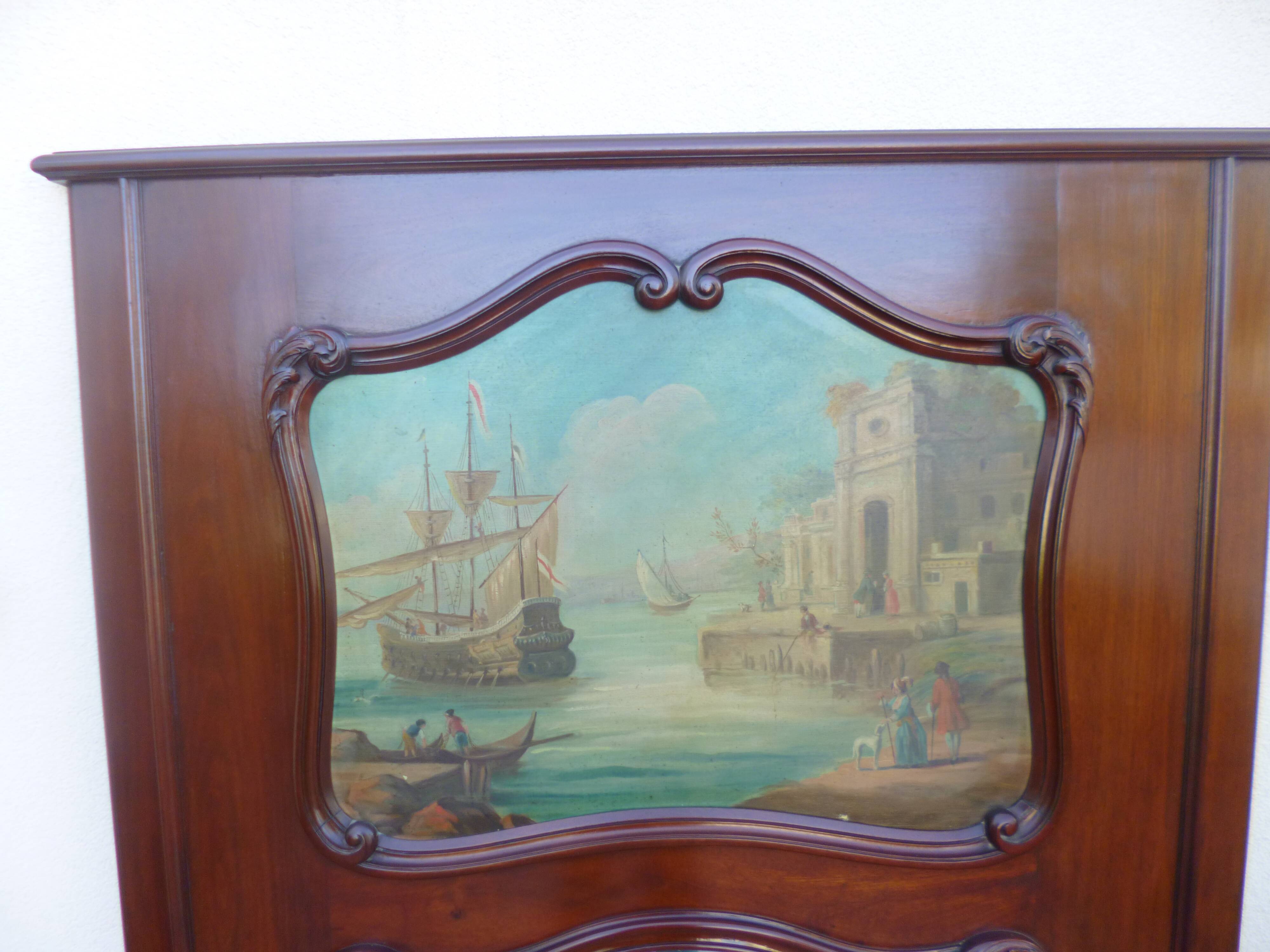 Former trumeau mirror Louis XV in mahogany 170x121cm