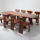 Postmodern walnut dining table by Afra - Tobia Scarpa 1980