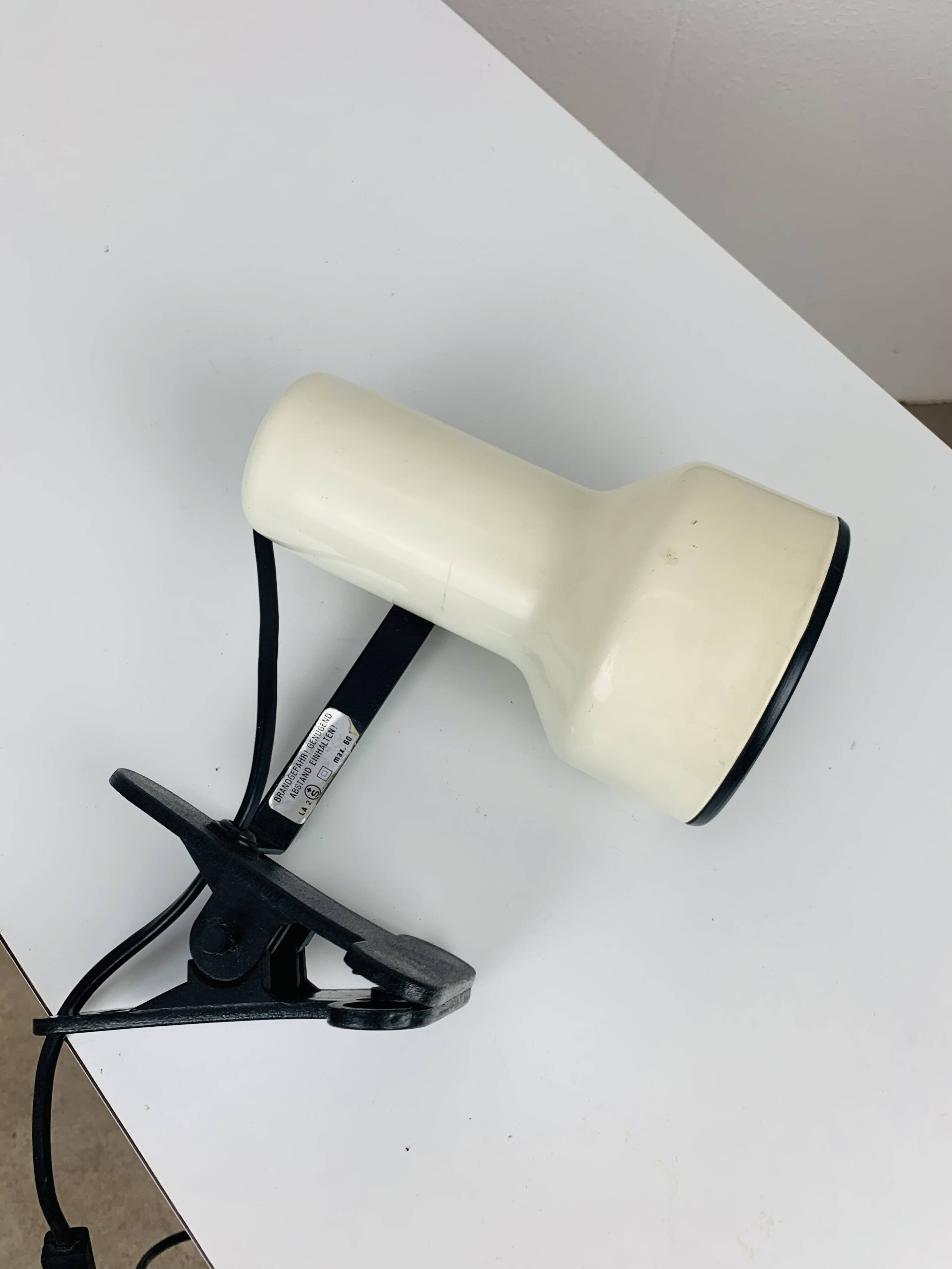 White metal clamp spotlight, vintage