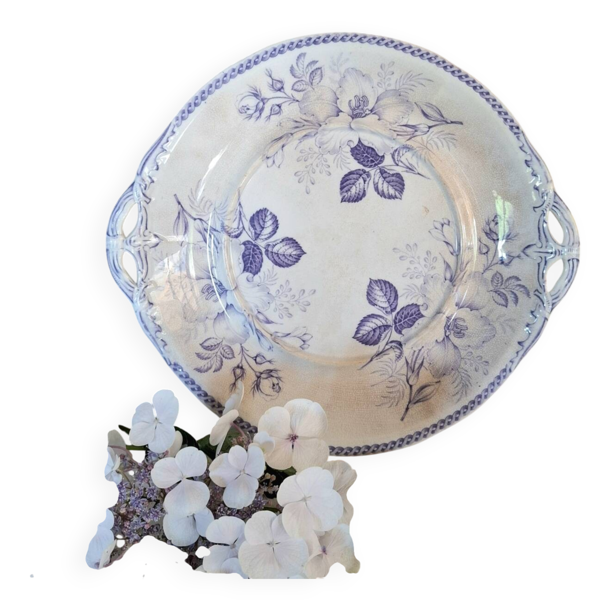 Antique iron earthenware dish