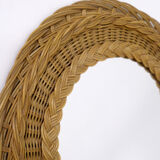 Round wicker mirror, 34cm