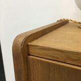 60s oak storage cabinet