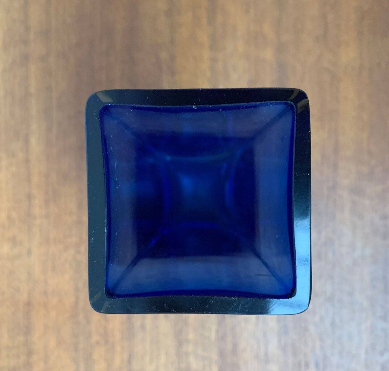 Swedish glass block vase from the mid-century by Aseda Sweden, 1960s.