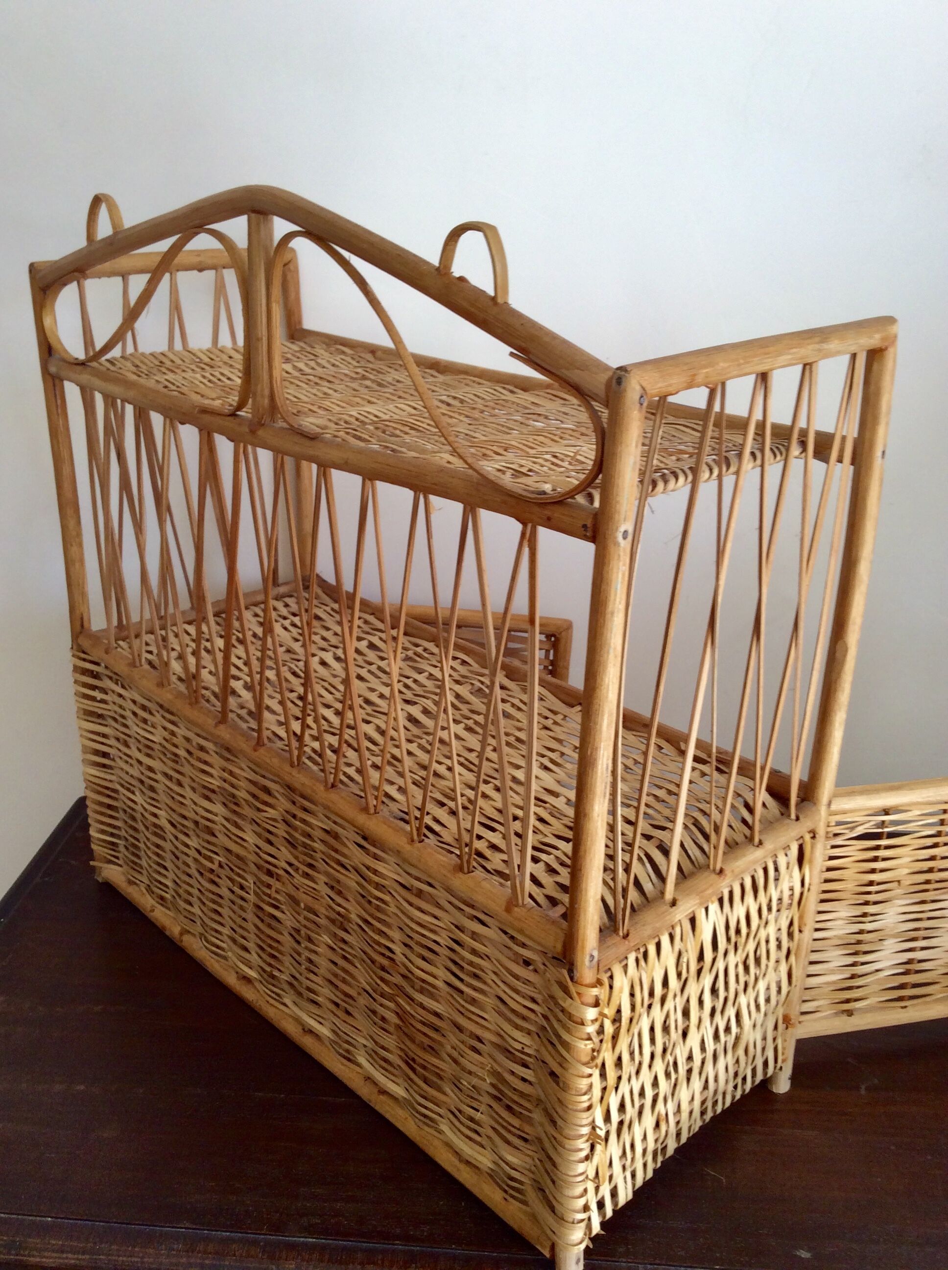 Vintage wicker wall shelf