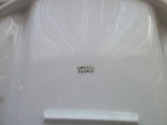 Set of 5 asparagus plates in white Limoges porcelain