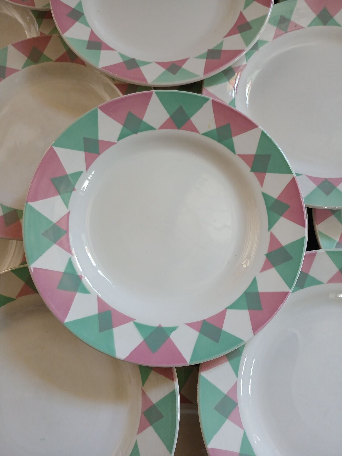 20 antique flat plates from Digoin and Sarreguemines