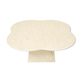 Large free-shaped coffee table clover in Italian travertine 1970