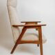Vintage teak armchair, 1960s - Beige upholstery