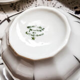 Service à café Limoges style art déco blanc et argent