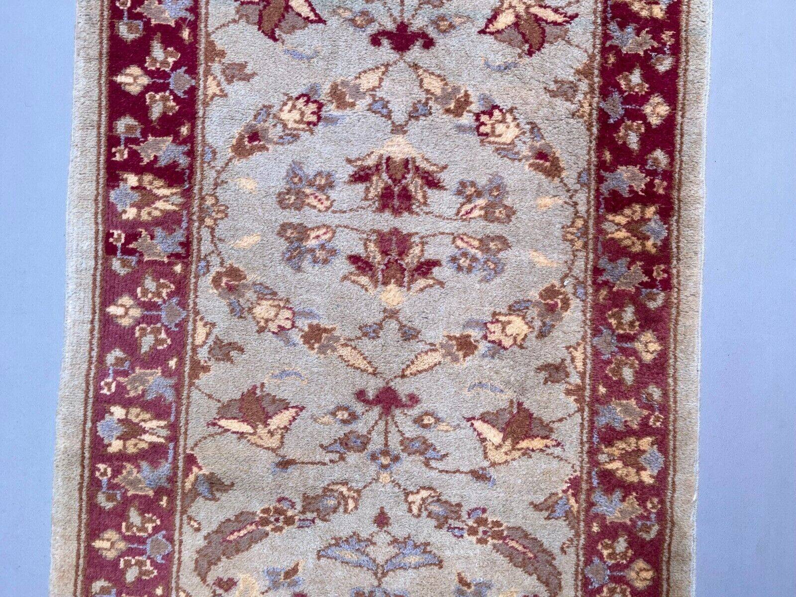 Very long tribal runner 440x82 cm tribal rug, beige, blue, vintage 2506